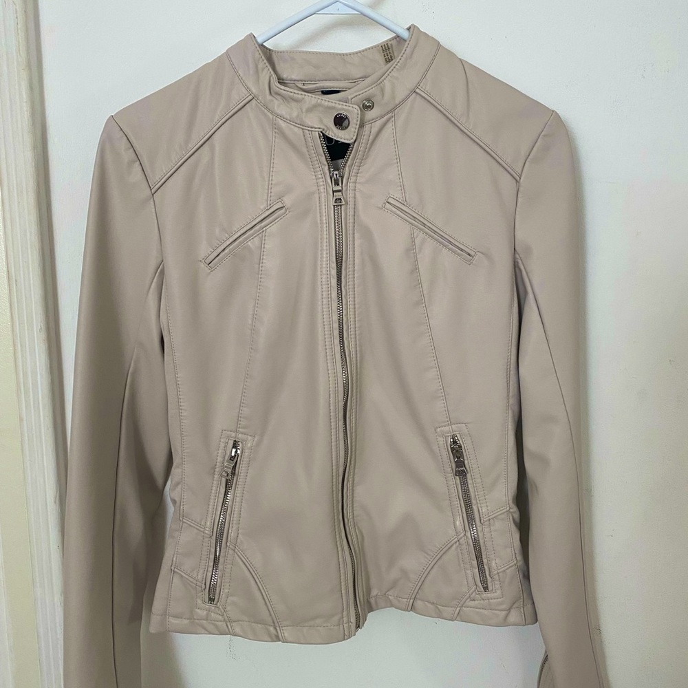 Guess Faux Leather Jacket (Taupe)